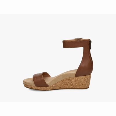 Sandálias UGG Zoe II Wedge Mulher Marrom | PT-NGEHJ